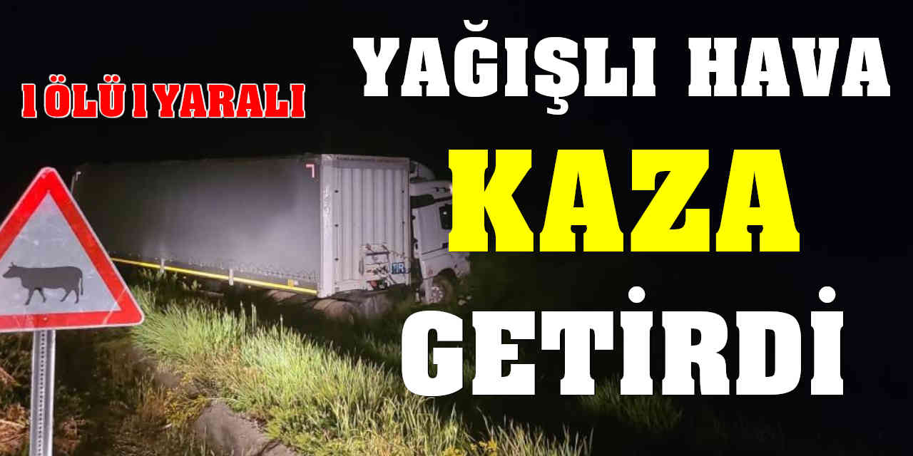 Yağışlı Hava Kaza Getirdi: 1 Ölü 1 Yaralı
