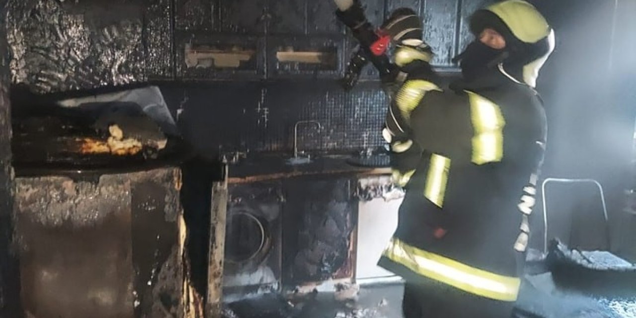 Ev yangını paniğe neden oldu