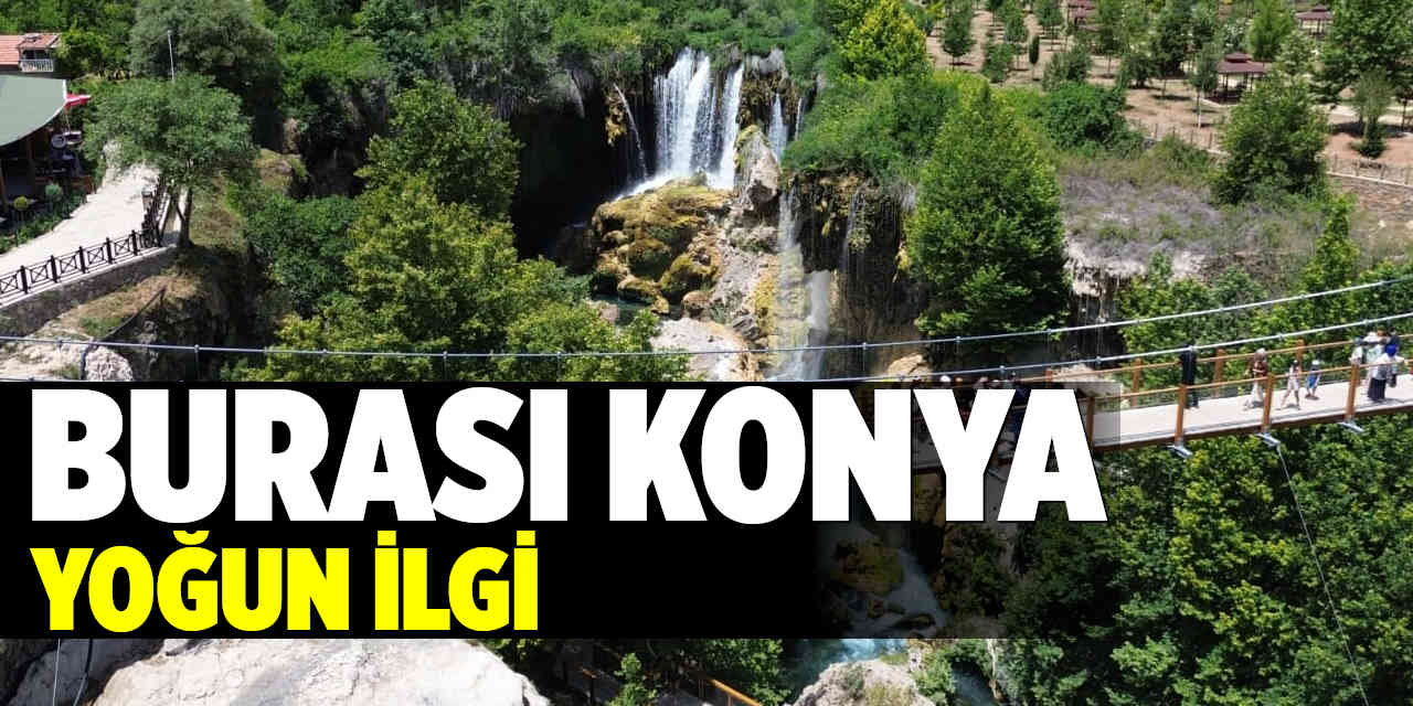 Konya'daki Bu Şelaleye Ziyaretçilerden  Yoğun İlgi