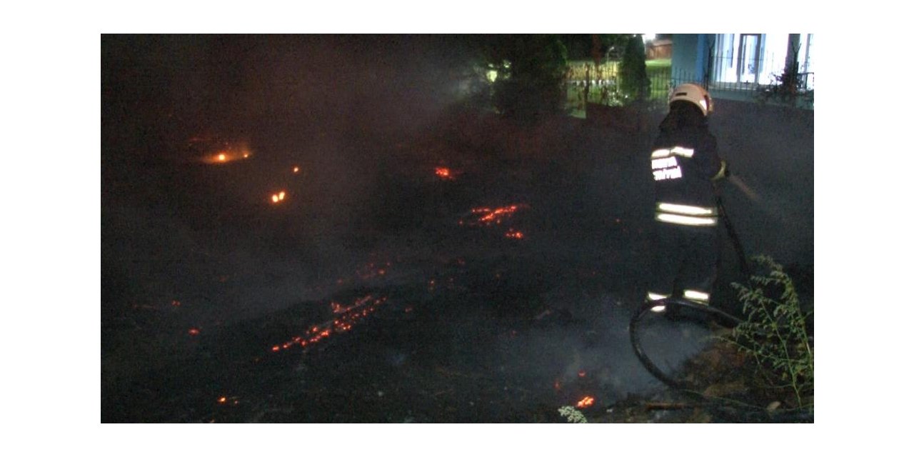 Arazide başlayan yangın evlere sıçramadan söndürüldü