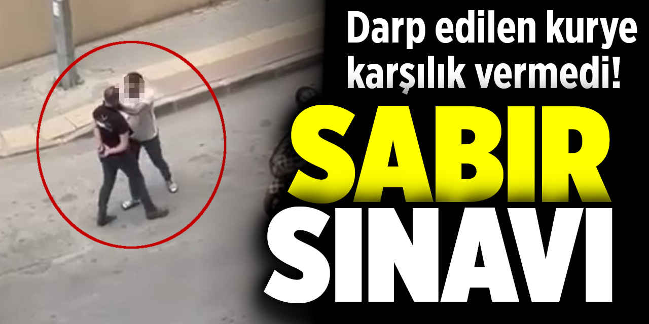 Darp edilen kurye ellerini arkada bağlayarak karşılık vermedi