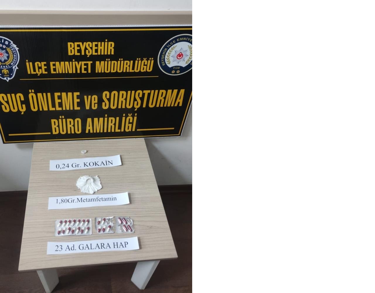 Beyşehir'de araçtan uyuşturucu çıktı