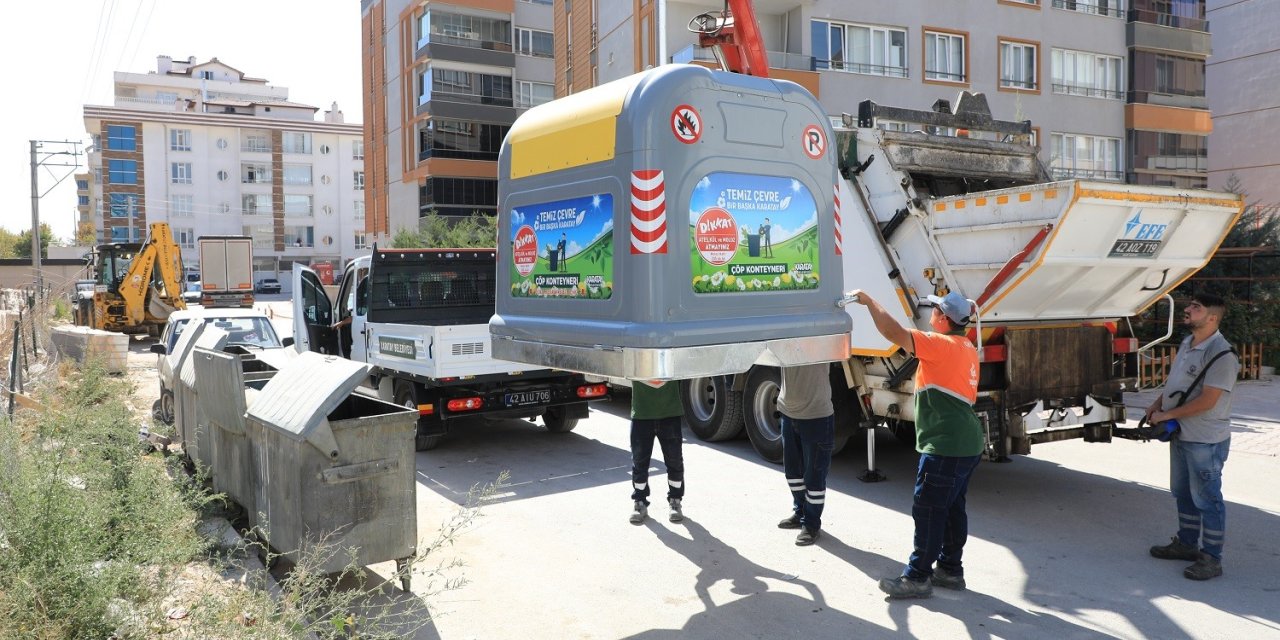 Karatay Belediyesi, 200 Adet Yeraltı Çöp Konteynerinin Daha Kurulumunu Yaptı