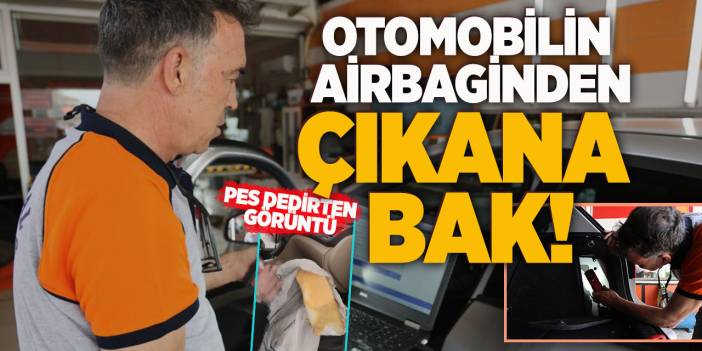 Pes dedirten görüntü; Otomobilin Airbaginden Çıkana Bakın!