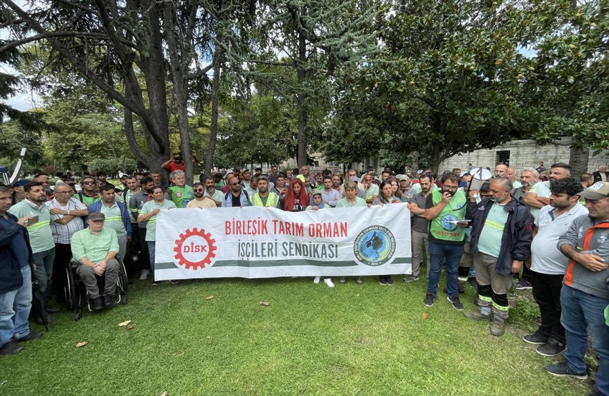 İBB Ağaç ve Peyzaj AŞ işçilerinden "düşük maaş" protestosu